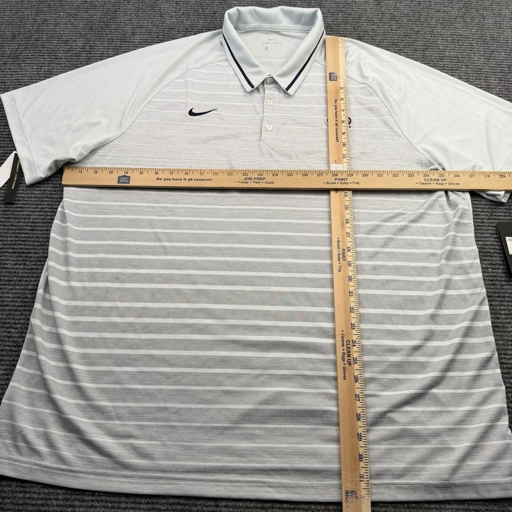 Nike Dri Fit Penn State PSU Nittany Lions Polo Shirt Men's 3XL Gray Striped Logo